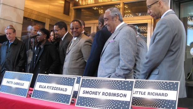 Harlem's iconic Apollo Theatre recognizes great names in African-American musical history with commemorative plaques.